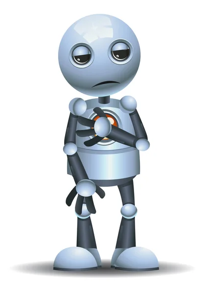 Illustration Einer Kleinen Roboter Emotion Traurig Auf Isoliertem Weißen Hintergrund — Stockfoto