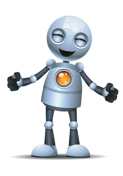 Illusztráció Egy Boldog Kis Robot Érzelem Boldog Elszigetelt Fehér Háttér — Stock Fotó