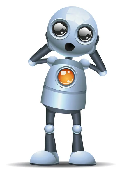 Illustration Happy Little Robot Emotion Awe Isolated White Background — Stock Photo, Image