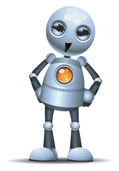 Illustration Happy Little Robot Emotion Joking Happiness Isolated White Background — Stock Photo, Image