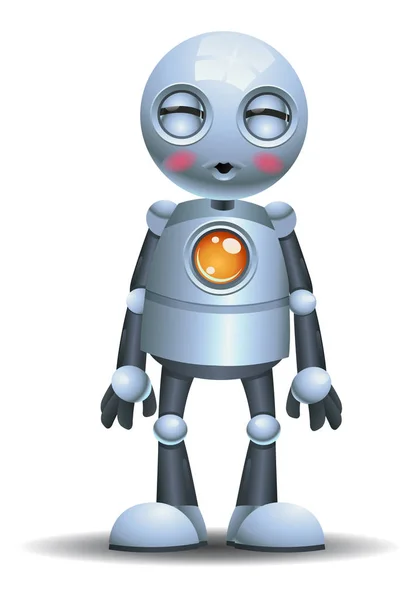 Illustration Einer Kleinen Roboter Emotion Küssenden Gesicht Auf Isoliertem Weißem — Stockfoto