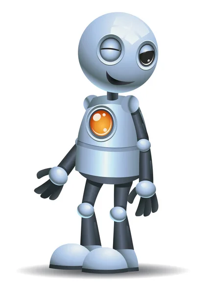 stock image illustration of a little robot emotion in mocking face on isolated white background
