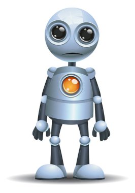 illüstrasyon izole beyaz zemin üzerine şoka girmiş küçük bir robot duygu