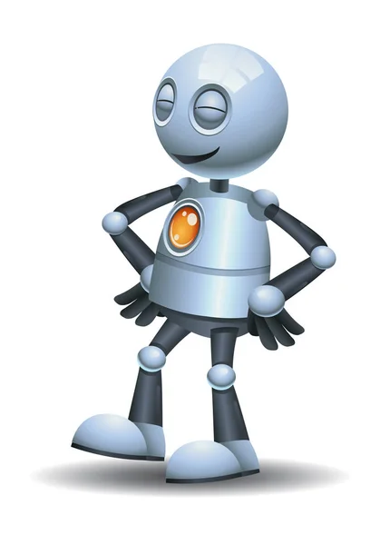 Illustratie Van Een Kleine Robot Emotie Aangename Geïsoleerde Witte Achtergrond — Stockfoto