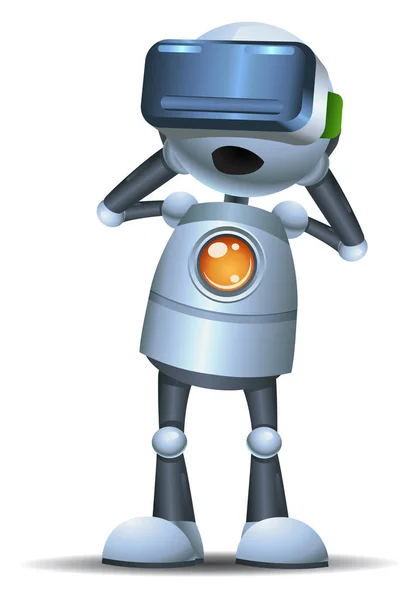yeni teknoloji akıllı sanal gerçeklik izole beyaz arka plan üzerinde kullanma küçük bir robot çizimi