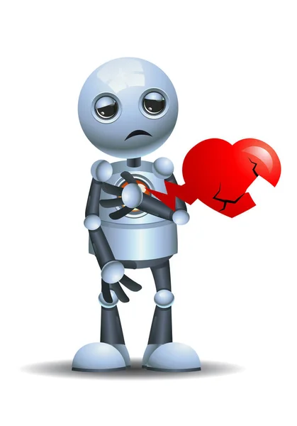Liten robot krossat hjärta — Stockfoto