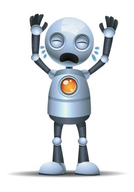 küçük robot yüksek sesle ağlıyor