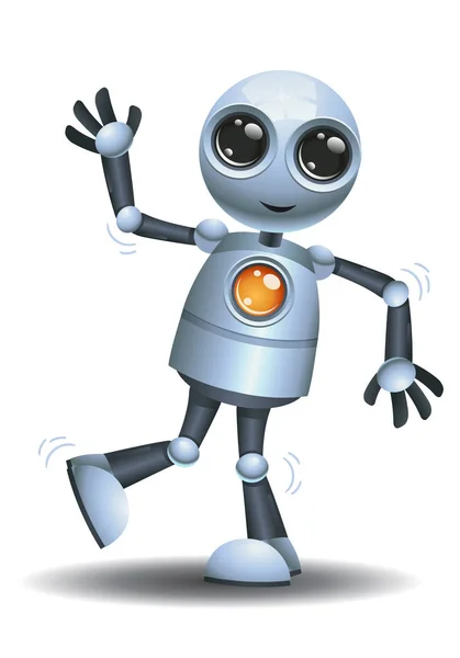 Little robot doing excited dancing — Stock Photo, Image