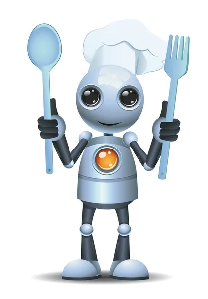 Mic bucătar robot deține unelte de gătit — Fotografie, imagine de stoc