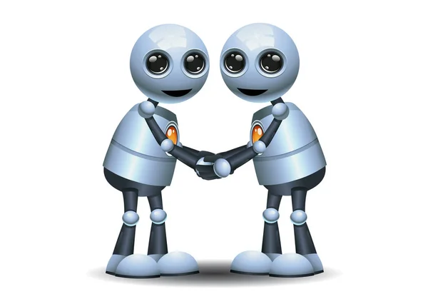 küçük robot birbirlerine el sıkışma