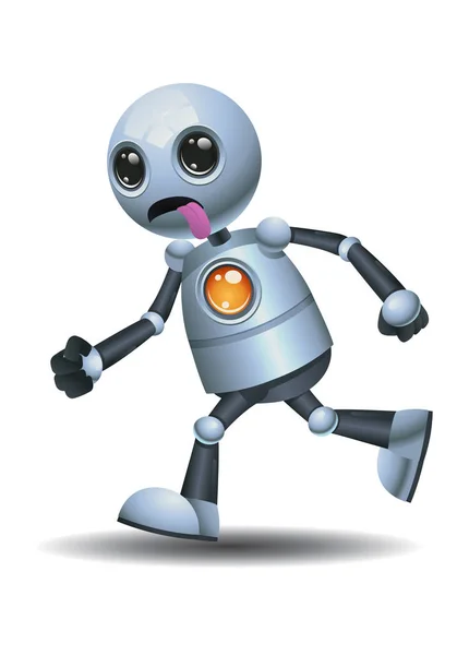 Kis robot fut, miközben kibír ez nyelv — Stock Fotó