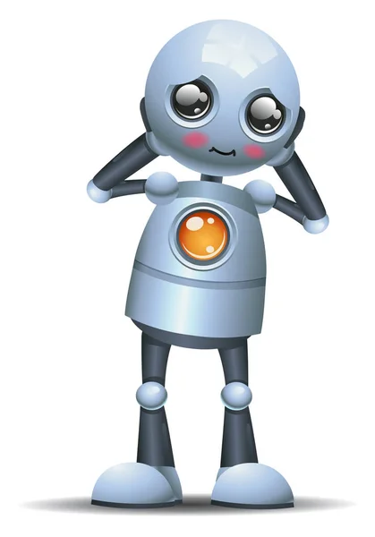 Little robot emotion in shy mode — Stock Photo, Image