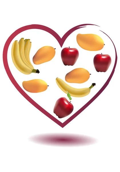 Ilustracja z owoców stos symbol kochanka owoców — Zdjęcie stockowe