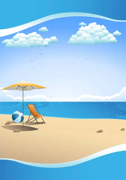 Ilustrace Letních Pláží Dovolená Cestovní Čas Banner Pláži Pozadí — Stock fotografie