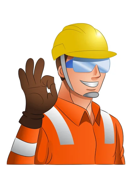 illustration of the worker make sure your work equipmet works well for occupational awareness events poster