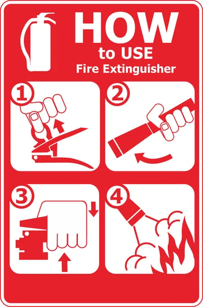 Ilustración Cómo Utilizar Cartel Eventos Sensibilización Ocupacional Extintor Incendios Sobre Fotos de stock