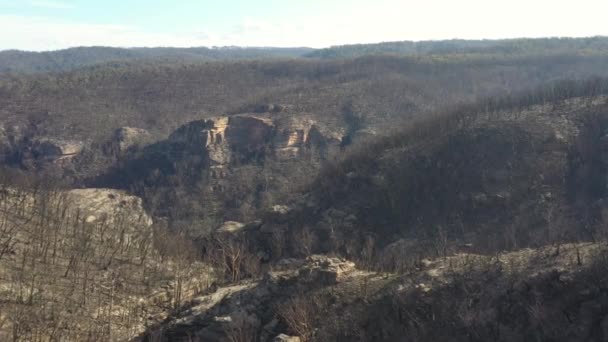 Luchtbeelden Van Bosherstel Hevige Bosbranden Blue Mountains Australië — Stockvideo