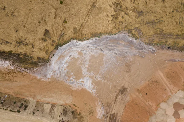 Vista Aérea Los Patrones Arena Lecho Río Seco Australia Regional —  Fotos de Stock