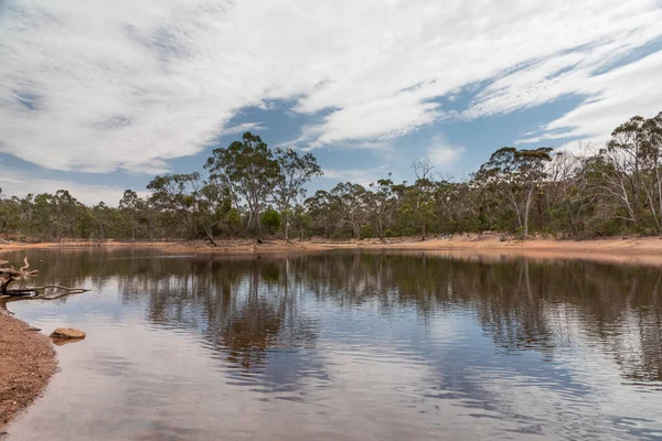 Droogte Getroffen Waterreservoir Outback Australië — Stockfoto