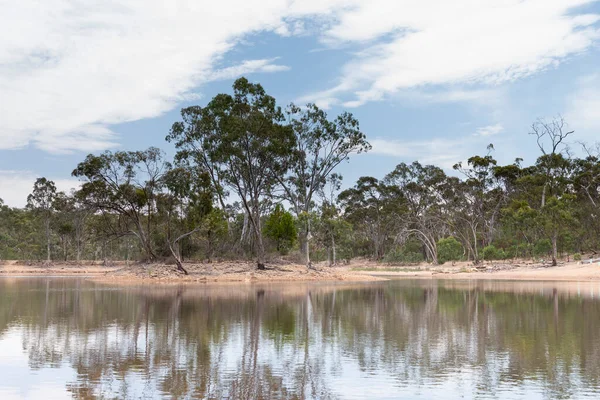 Sucho Ovlivnilo Vodní Nádrž Vnitrozemí Austrálie — Stock fotografie