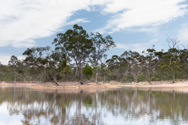 Droogte Getroffen Waterreservoir Outback Australië — Stockfoto