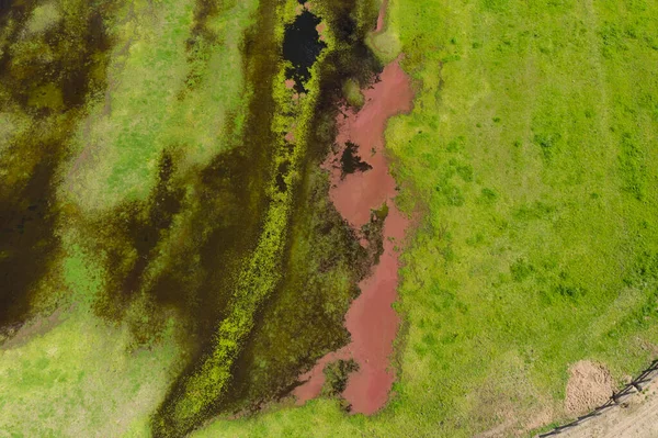 Luchtfoto Van Overstromingen Een Landbouwgebied Nieuw Zuid Wales Regionaal Australië — Stockfoto