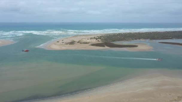 Imágenes Aéreas Del Coorong Estuario Desembocadura Del Río Murray Cerca — Vídeo de stock