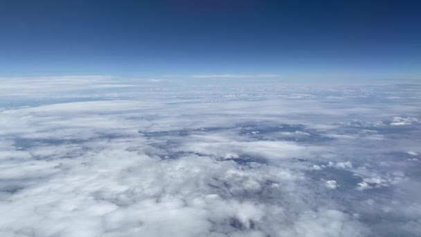 Lucht Zachte Beweging Van Wolken Opgenomen Vanuit Het Vliegtuig Film — Stockvideo
