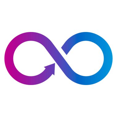 Oklu çok renkli sonsuzluk işareti