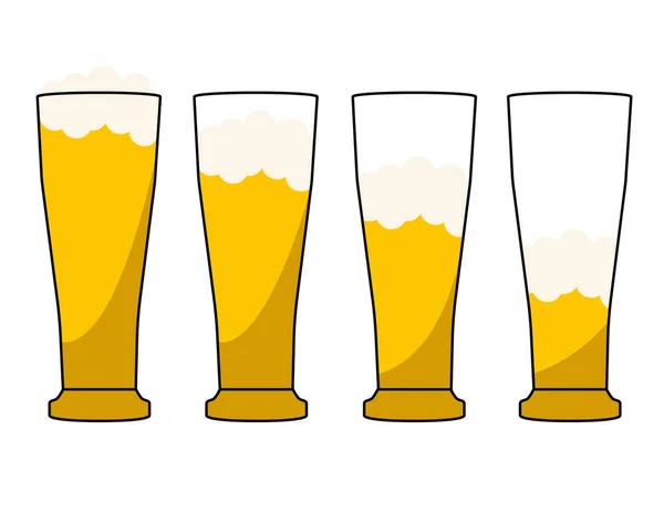 Dört bira bardağı vektör illüstrasyonu