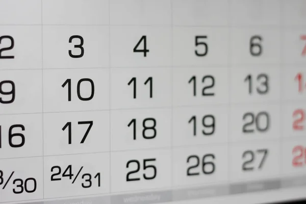 Takvimdeki tarihler. Rakamlarla Haftanın Günleri