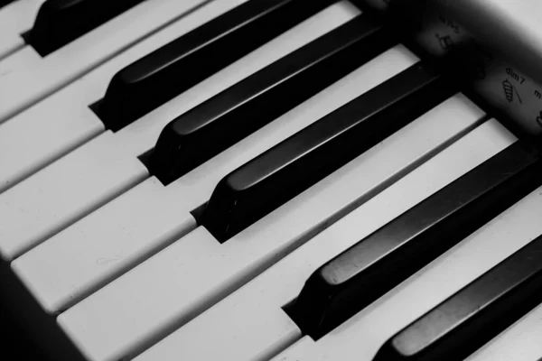 Piano Keyboard Black White Photo Melancholy Melody — Stock Photo, Image