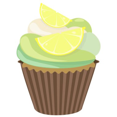 Gerçekçi kek. Tatlı kremalı tatlılar limonlu kekler, lezzetli şekerlemeler ve pişirme.