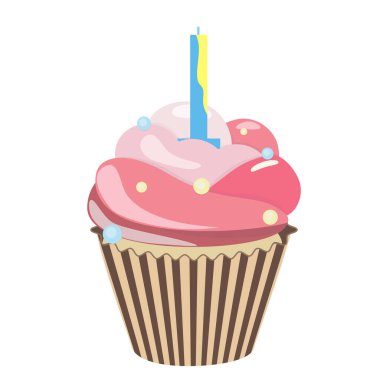 Mumlu doğum günü keki Gerçekçi kek Tatlı kremalı tatlılar tatlandırıcı aromalı kekler, lezzetli şekerlemeler ve pişirme