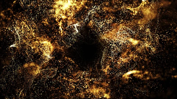 Złote Cząstki Błyszczące Gwiazdy Pył Bokeh Brokat Przyznaje Pył Abstrakcyjne — Zdjęcie stockowe