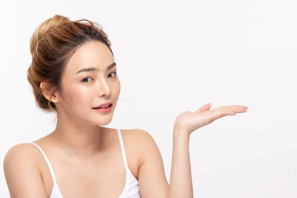 Belle Attrayant Charme Asiatique Jeune Femme Sourire Avec Des Dents — Photo