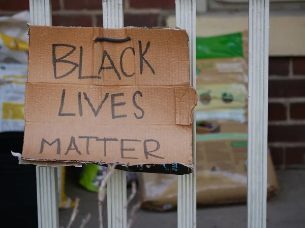 Homemade Black Lives Matter Sign Shows Home Grown Support Dayton — Stock Photo, Image