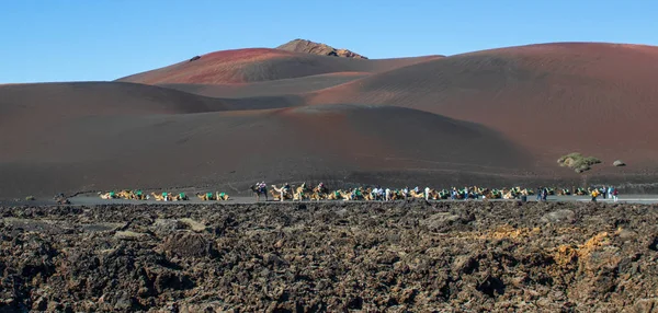 Uma Vista Parque Nacional Timanfaya Lanzarote — Fotografia de Stock