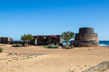 Fuerteventura, İspanya - 14 Ocak 2019: caleta de fuste, Fuerteventura, İspanya