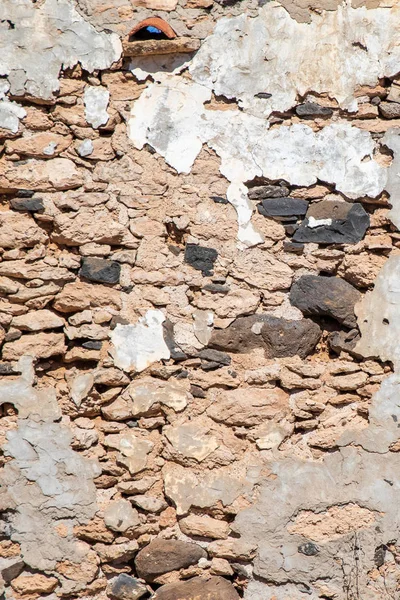 Oude Stenen Muur Houten Deur Fuerteventura Spanje — Stockfoto