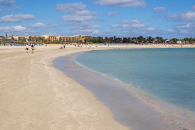insanlar tatile caleta de fuste, Fuerteventura,