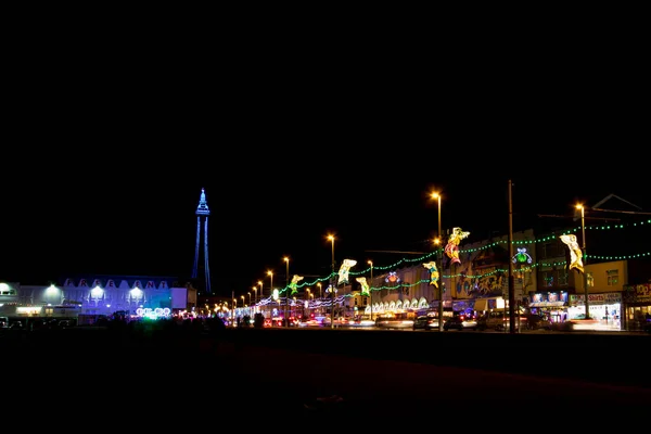 Blackpool at night — Stock Photo, Image