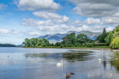 Derwent Water in the Lake District UK clipart