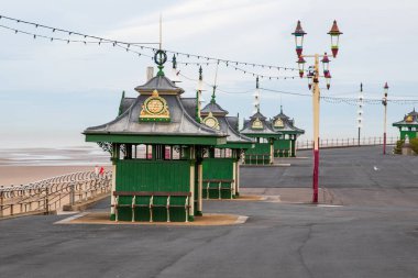 Green Shelters on Blackpool Promenade clipart