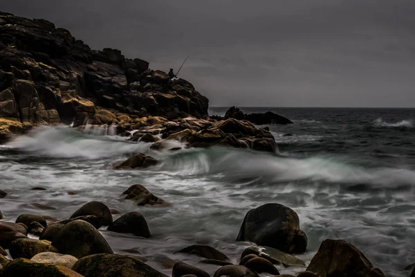 Strand Porth Nanven Cove Der Nähe Von Lands End Cornwall — Stockfoto