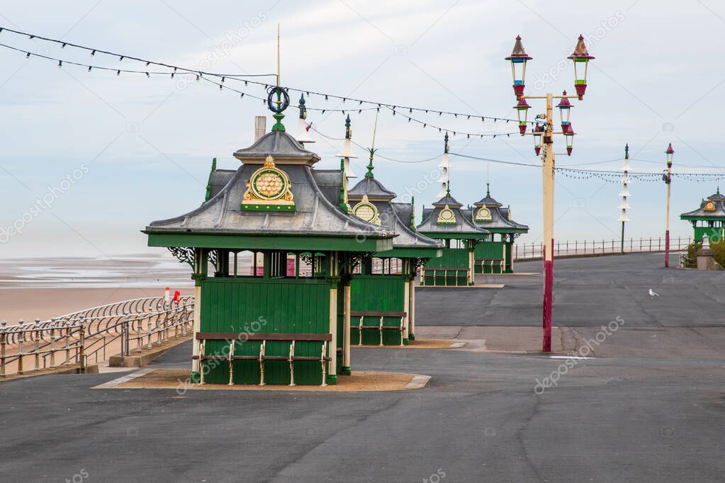 Green Shelters on Blackpool Promenade