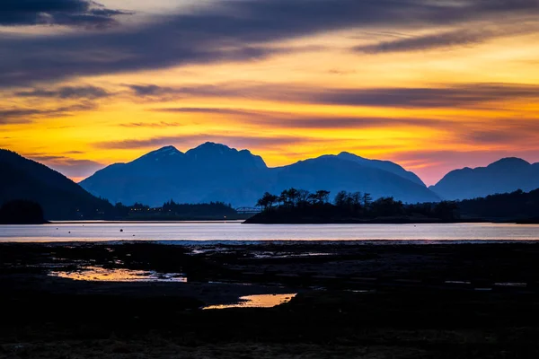 Sunset Loch Leven Scottish Highlands Reino Unido — Fotografia de Stock