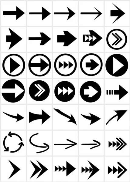 Conjunto Tipos Flechas Alineadas Cuadrícula Listo Para Ilustraciones Diseño Web —  Fotos de Stock