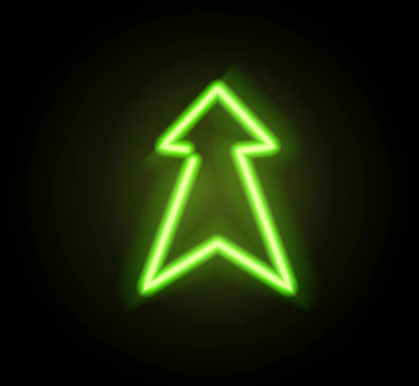 Neon glowing arrow pointer — Stock Vector