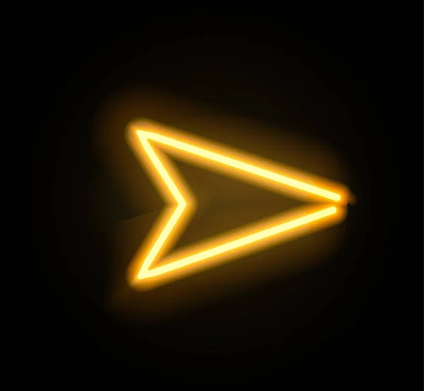 Puntatore freccia incandescente al neon — Vettoriale Stock